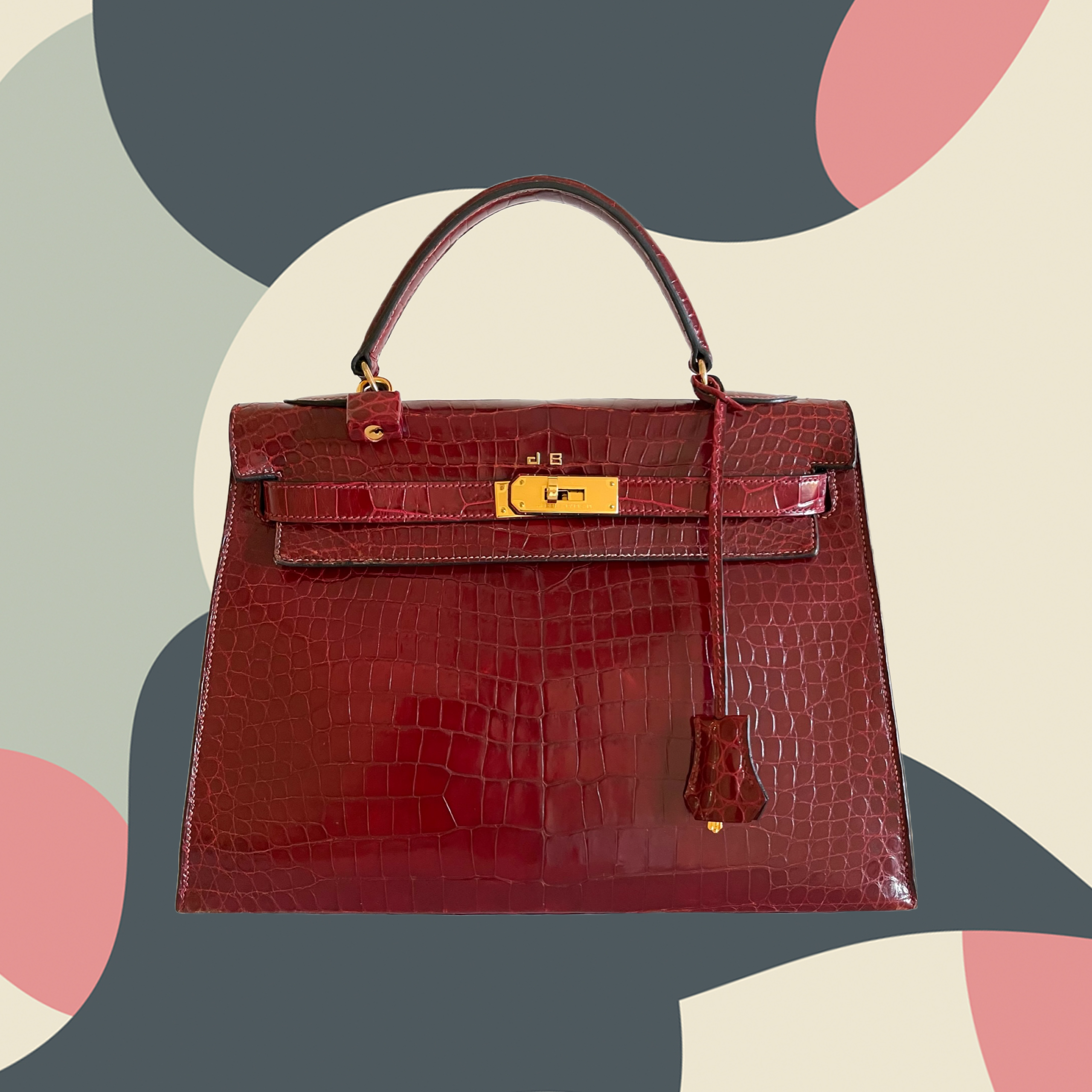 Kelly 32 Sellier in Porosus Croc (1960s)